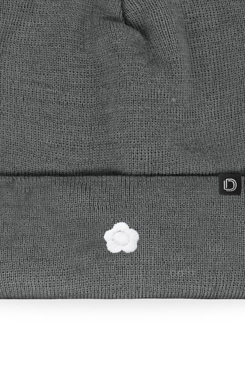 Dalix Lil Flower Beanie Cap In Gray