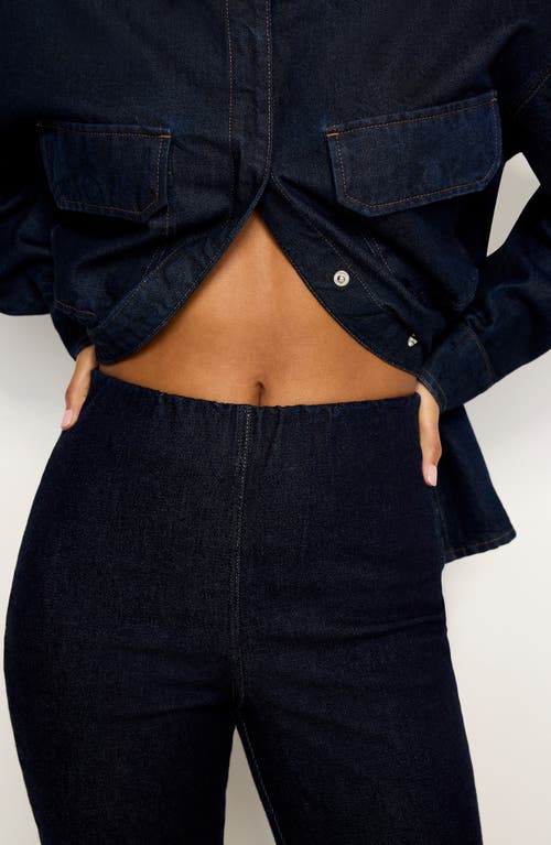 Good American Super High Waist Denim Flare Pants In Black