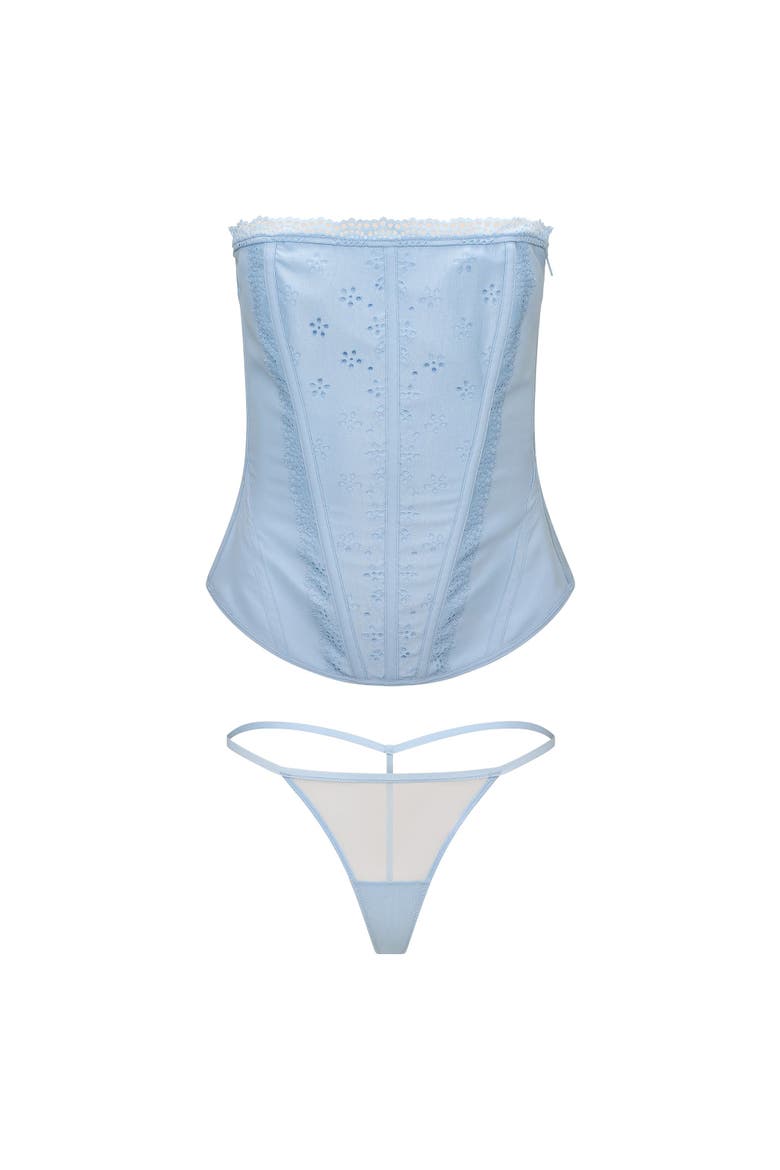 Willla Bridal Unlined Strapless Corset, Alternate, color, Medium blue