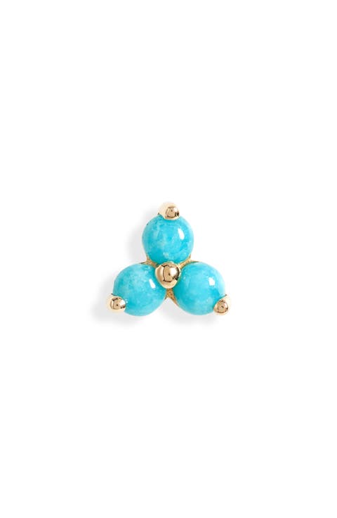 Trinity Turquoise Threaded Stud Earring
