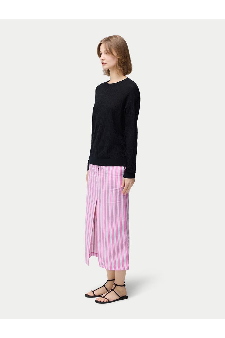 Silk Cashmere Textured Sweater, Alternate, color, black