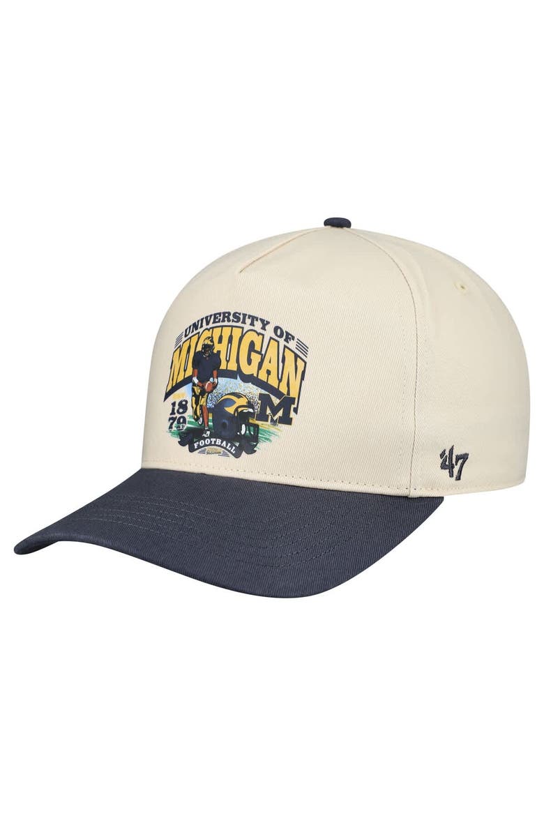 Men's '47  Natural Michigan Wolverines Unstructured Hitch Hat, Main, color, Natural