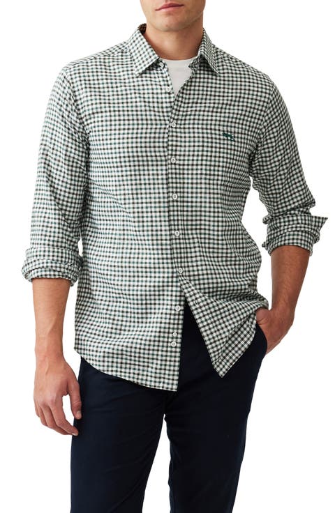 Gebbies Valley Gingham Button-Up Cotton & Linen Shirt