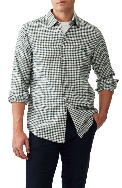 Rodd & Gunn Gebbies Valley Cotton And Linen Plaid Shirt In Deep Forest