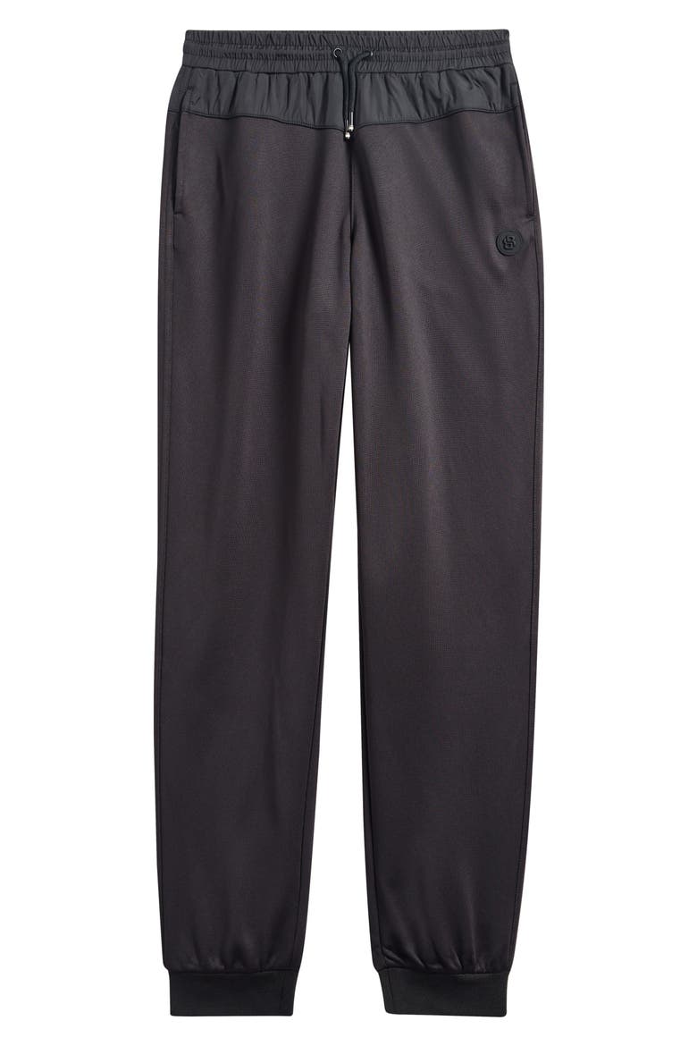 Kids' Fleece & Nylon Joggers, Main, color, BLACK