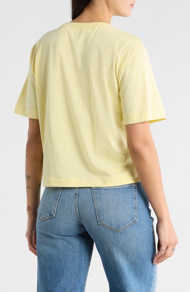 Desigual Cropped Cotton Graphic T-Shirt, Alternate, color, Light Yellow