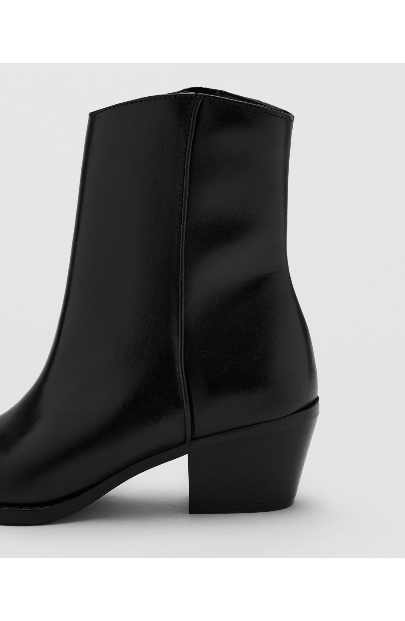 Dia Leather Bootie, Alternate, color, BLACK