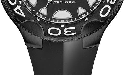 Citizen Promaster Dive Faux Leather Strap Watch, 46mm In Black