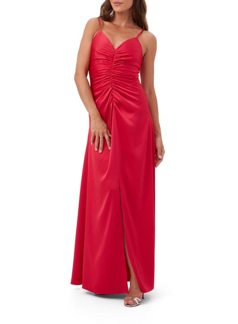 Tulipe Ruched Satin Maxi Dress