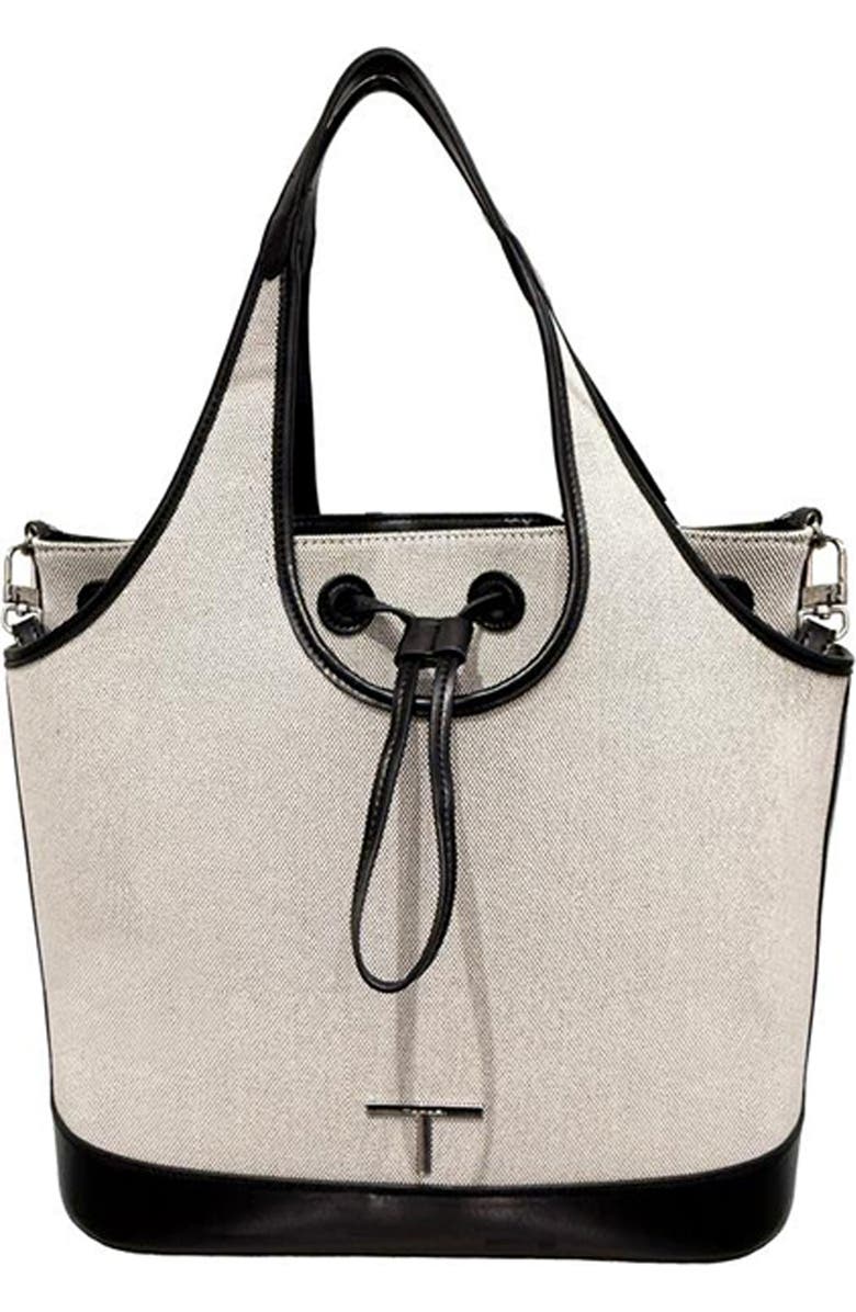Tahari Riverside Tote & Shoulder Bag, Main, color, Black And White