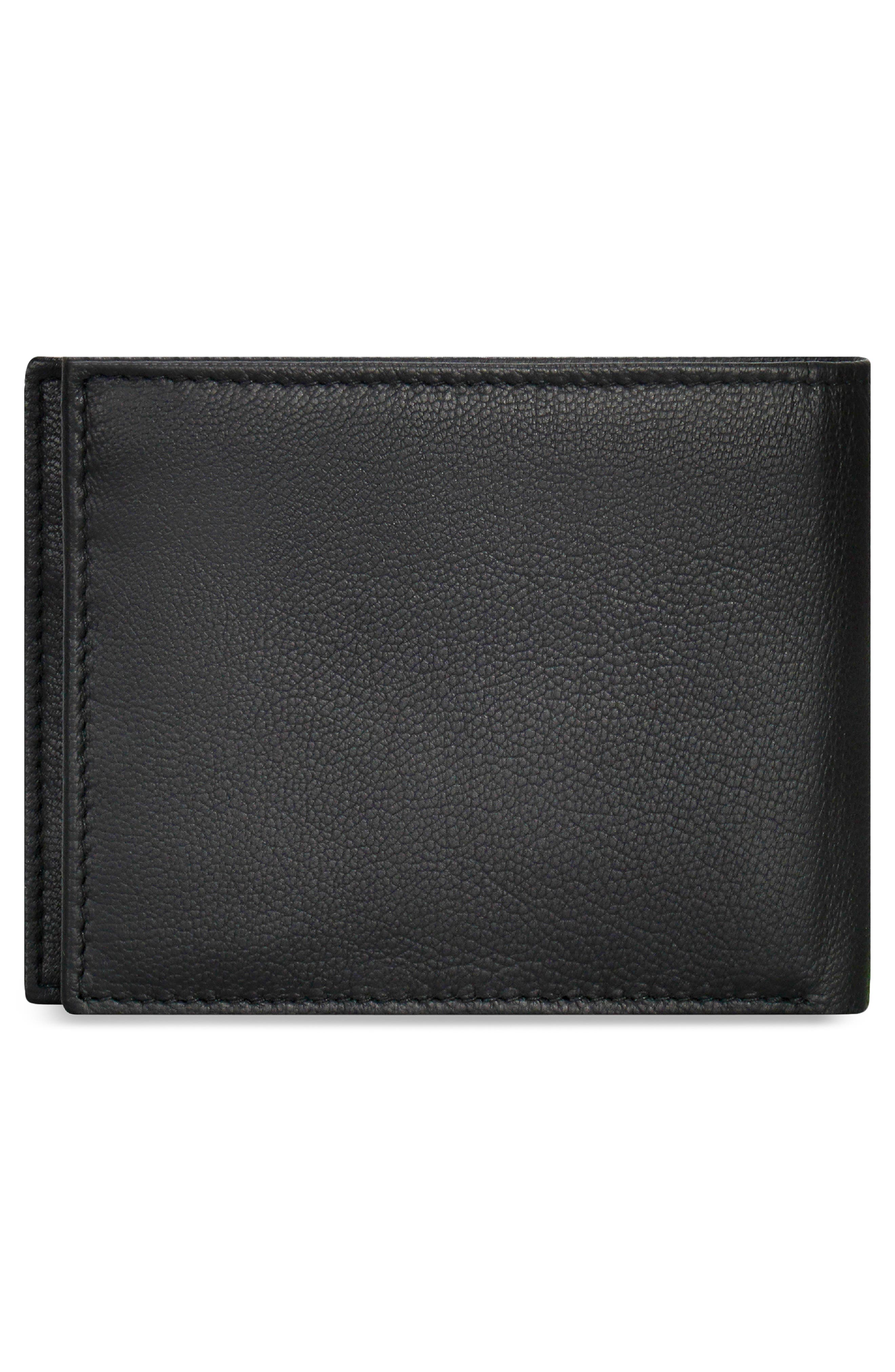 Iconic ID Flap Leather Bifold Wallet, Alternate, color, BLACK/ BLACK