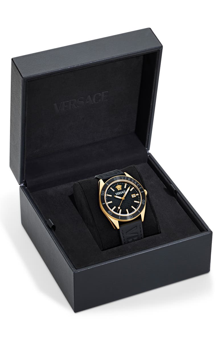 Versace V-Dome Watch, 42mm, Alternate, color, Ip Yellow Gold
