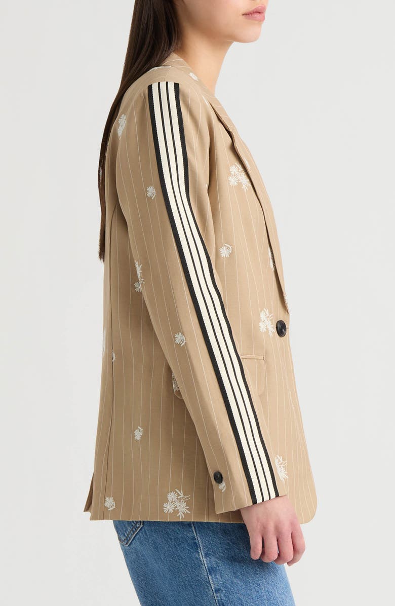 NVLT Embroidered Pinstripe Blazer, Alternate, color, Camel Stripe