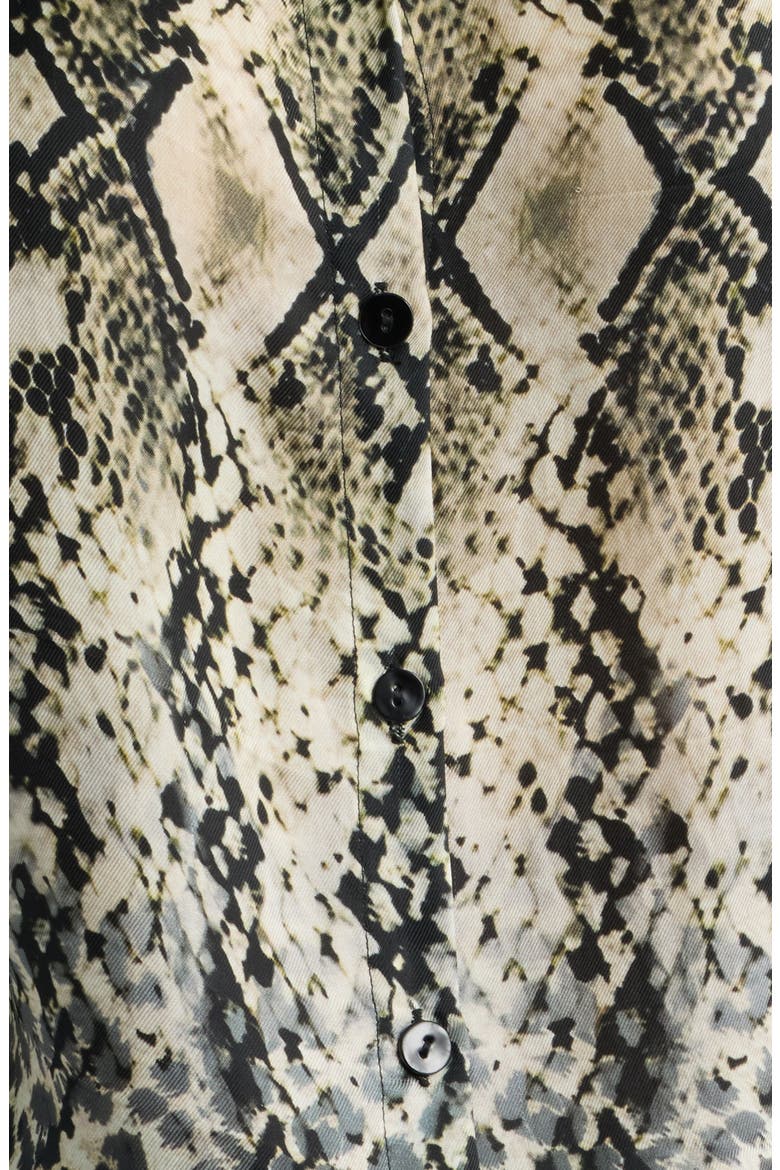 Snake Print Roll-Up Sleeve Cupro Shirt, Alternate, color, SLATE/ALABASTER MULTI