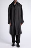 Bottega Veneta Technical Wool & Silk Trench Coat with Removable Intrecciato Collar