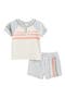 Stripe Henley T-Shirt & Shorts Set