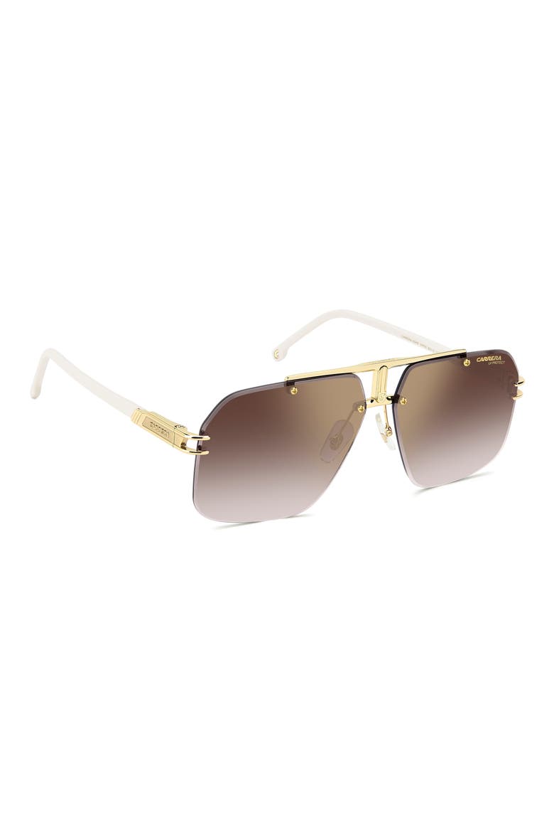 Carrera 63mm Oversize Gradient Square Sunglasses, Alternate, color, GOLD IVORY / GOLD BURGUNDY