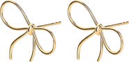 Bearfruit Jewelry Sterling Silver 18k Gold Plated Colette Bow Earrings Dainty Gift