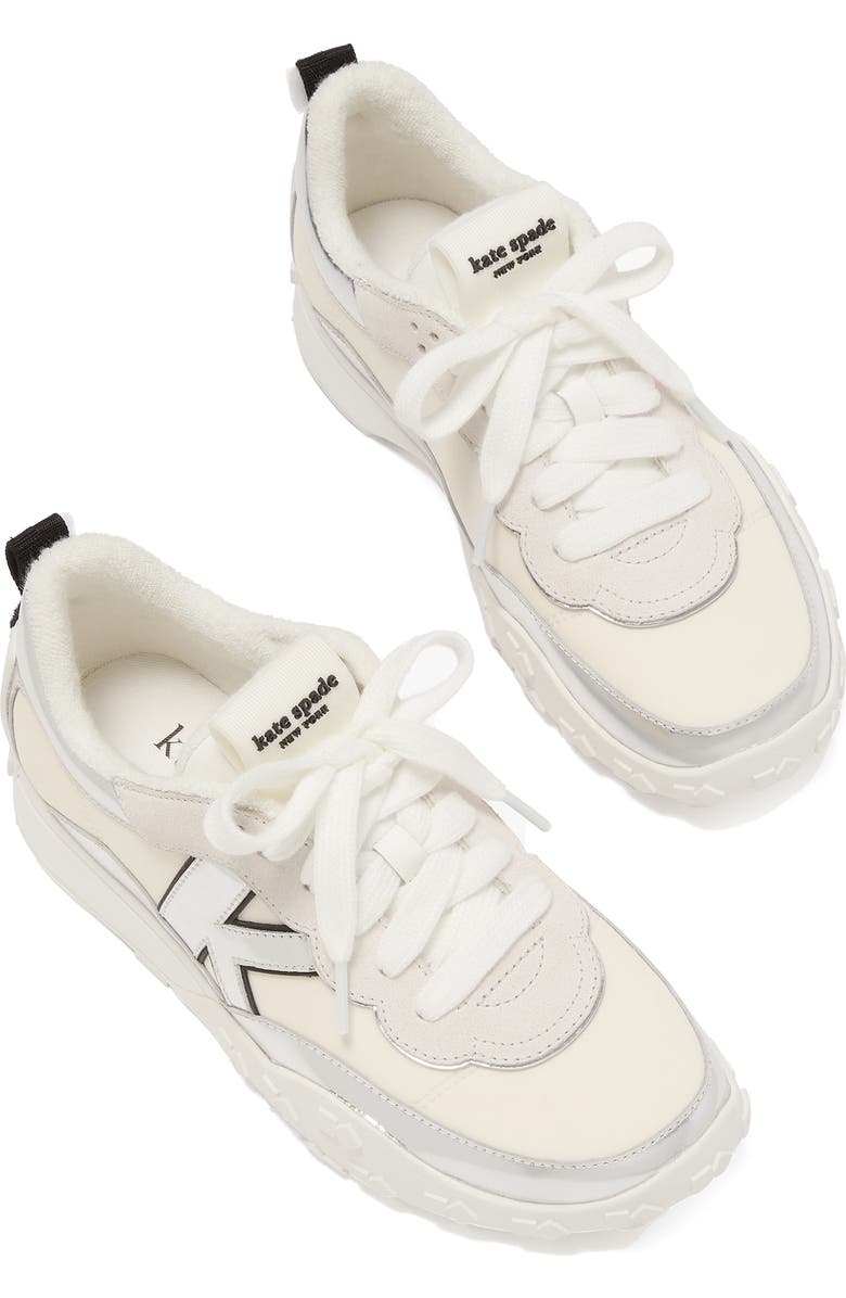 Kate Spade New York k as in kate sneaker, Alternate, color, Silver Multi.