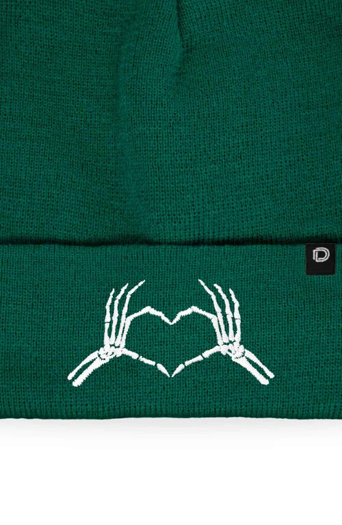 Dalix Heart Of Bones Beanie In Green