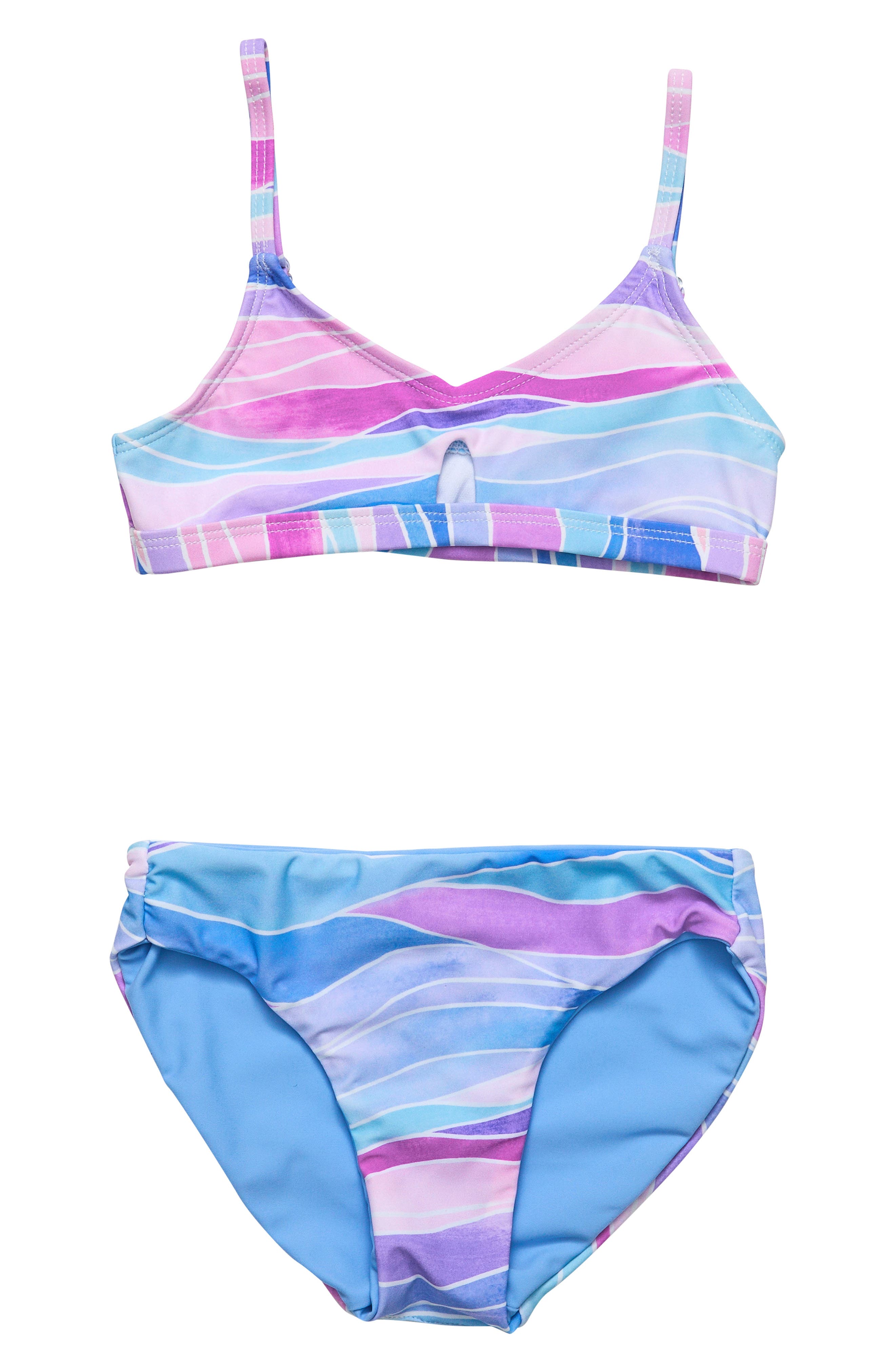 Snapper Rock Kids' Water Hues Keyhole Two-Piece Bikini (Women) | Nordstrom