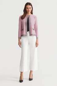 Ming Wang Family Savvy Heritage Shell Stitch Knit Jacket
