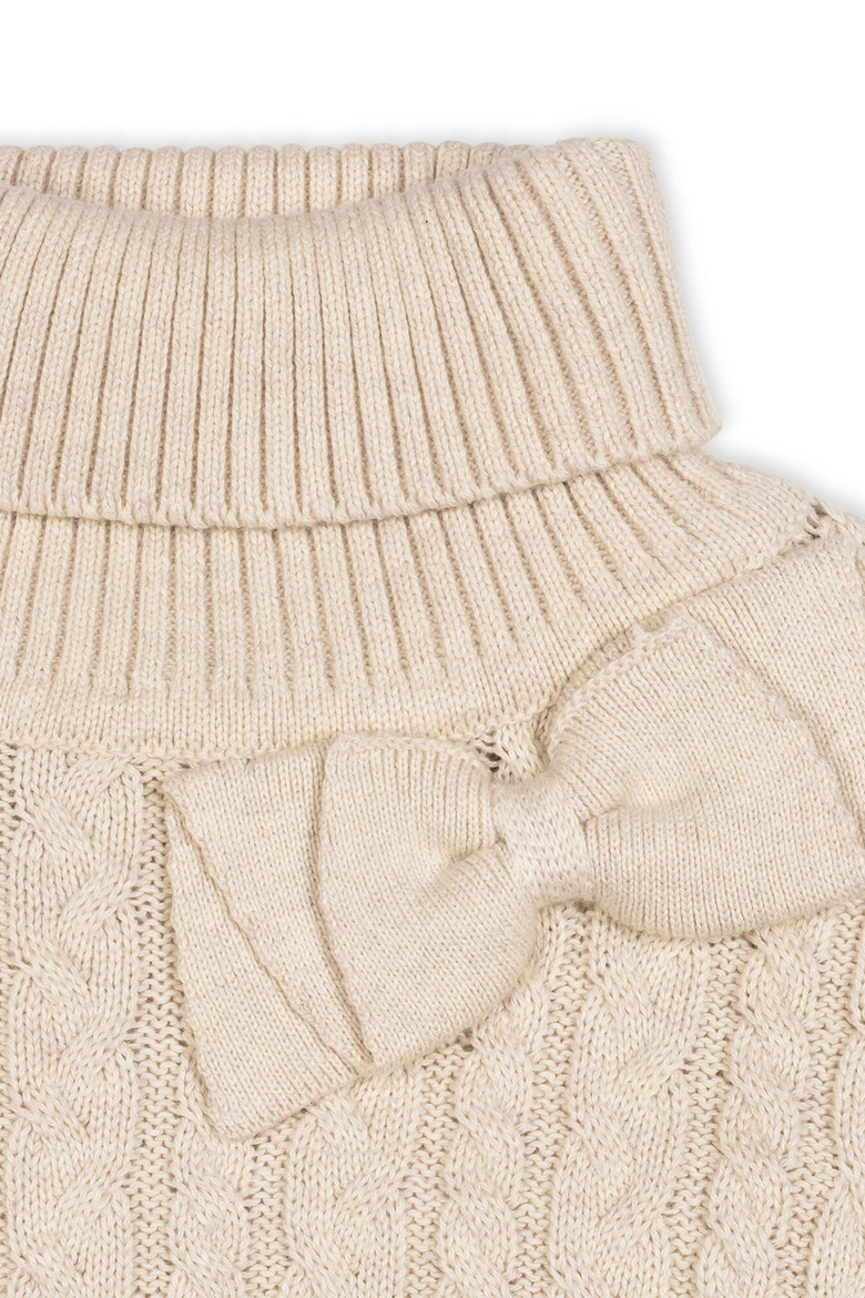 Kids' Organic Cable Knit Turtleneck Sweater Cape, Alternate, color, Light Oatmeal Heather