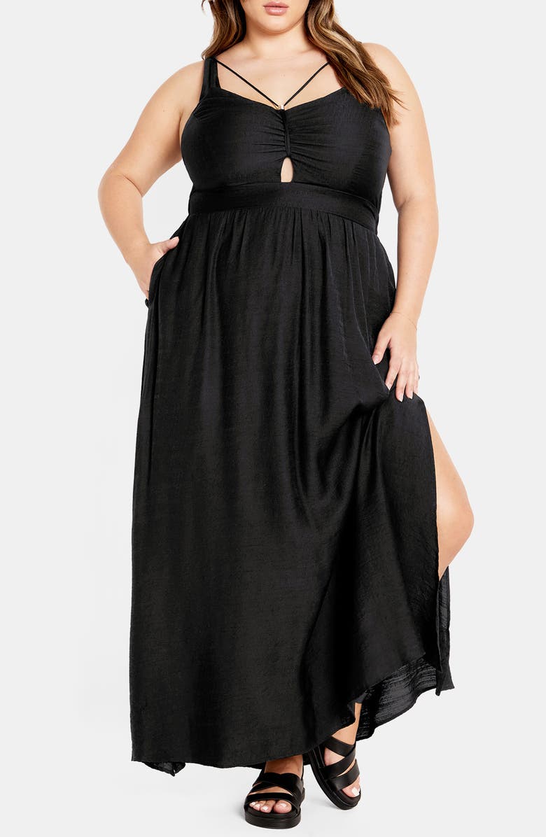 City Chic Iman Dress, Main, color, Black