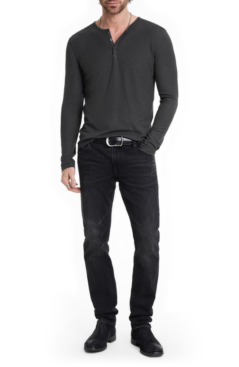 John Varvatos Carver Long Sleeve Lyocell & Wool Henley, Alternate, color, 