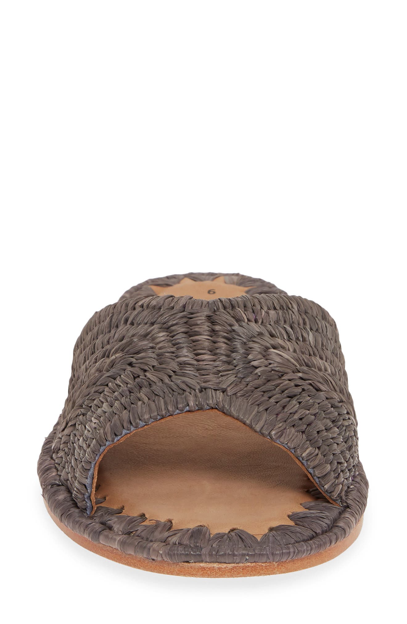 Dane Raffia Slide Sandal, Alternate, color, GREY