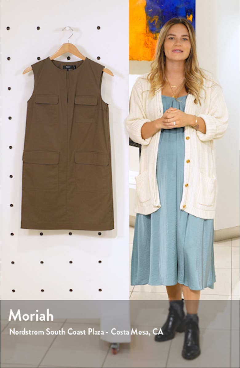 Utilitarian Sleeveless Stretch Cotton Dress, sales video thumbnail