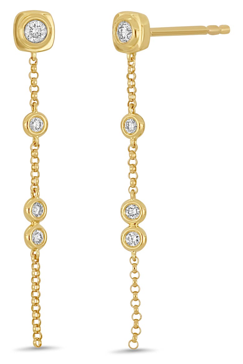 Monaco 18K Yellow Gold Diamond Linear Drop Earrings, Main, color, 18K YELLOW GOLD
