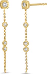 Bony Levy Monaco 18K Yellow Gold Diamond Linear Drop Earrings
