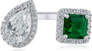 CZ by Kenneth Jay Lane Mixed Cubic Zirconia Halo Open Band Ring