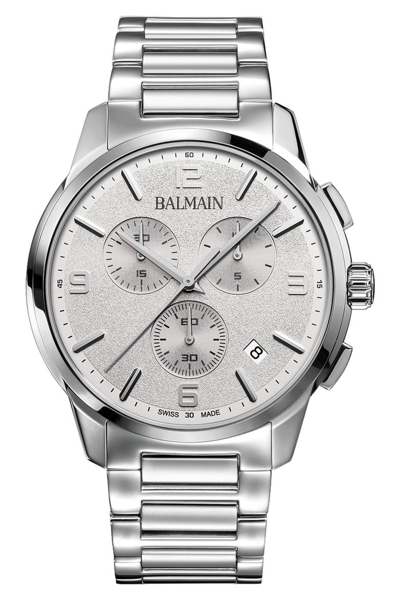 Madrigal Chronograph Bracelet Watch, 42mm, Main, color, STAINLESS STEEL