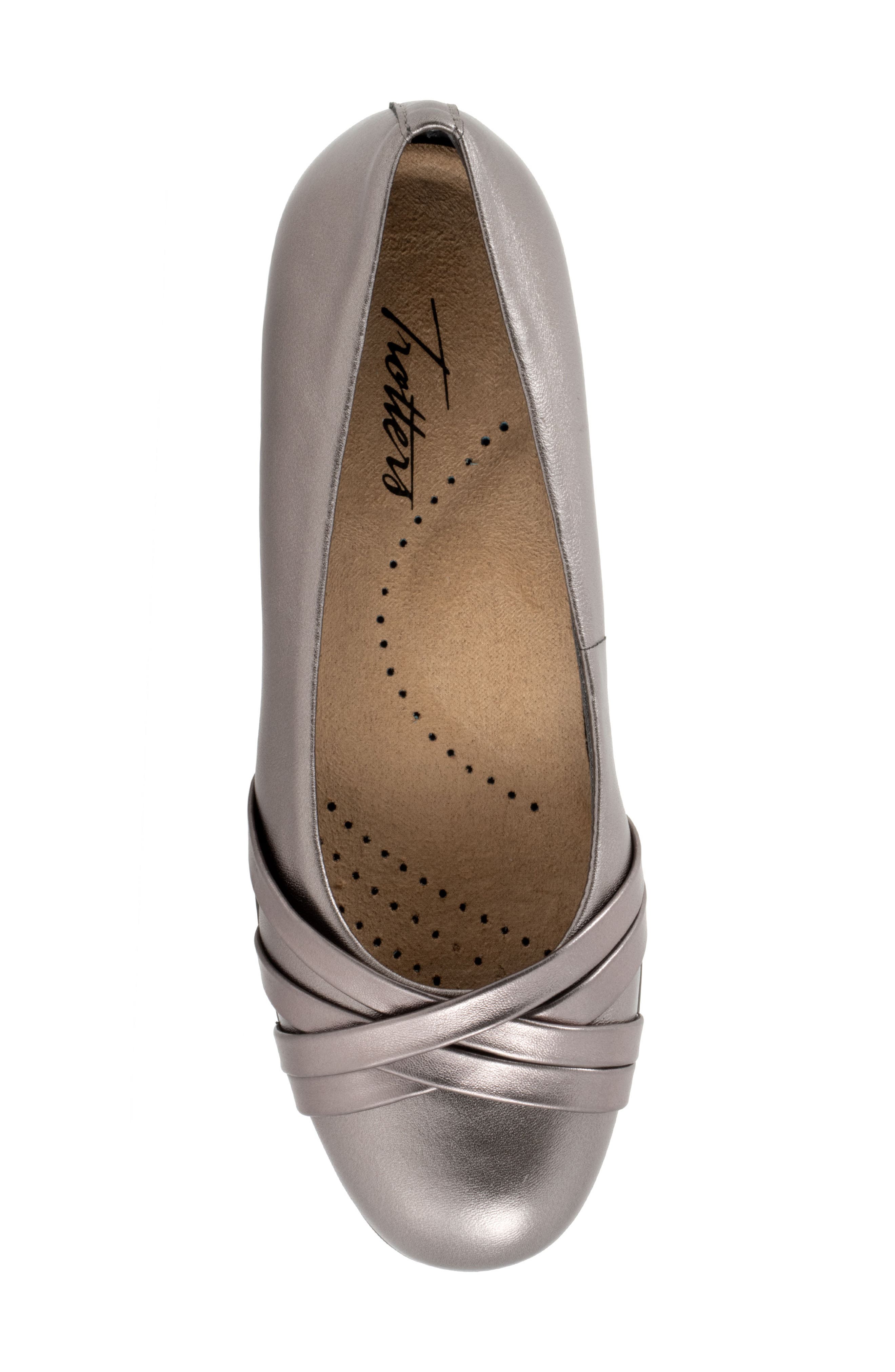 Trotters Daphne Flat, Alternate, color, Pewter