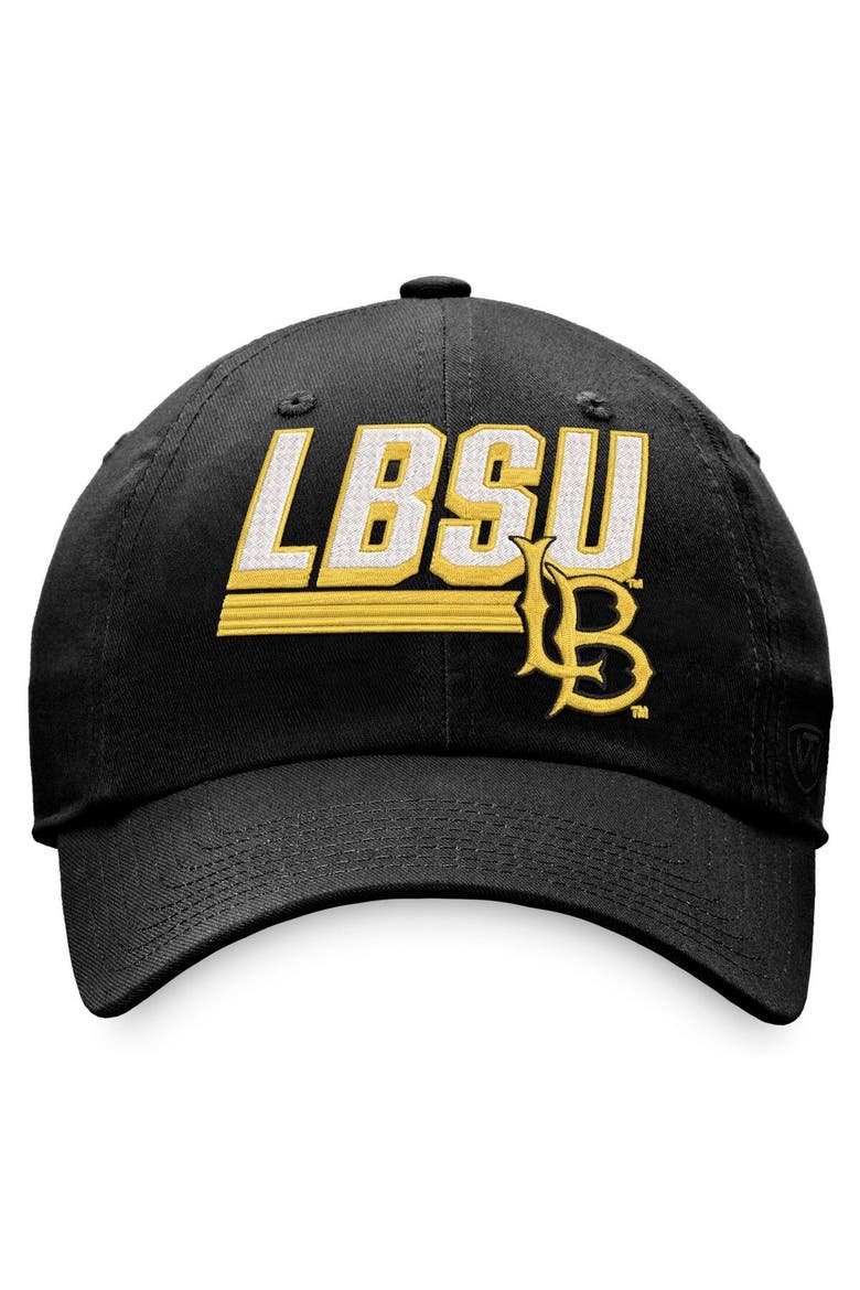 Men's Top of the World Black Long Beach State 49ers Slice Adjustable Hat, Alternate, color, Red