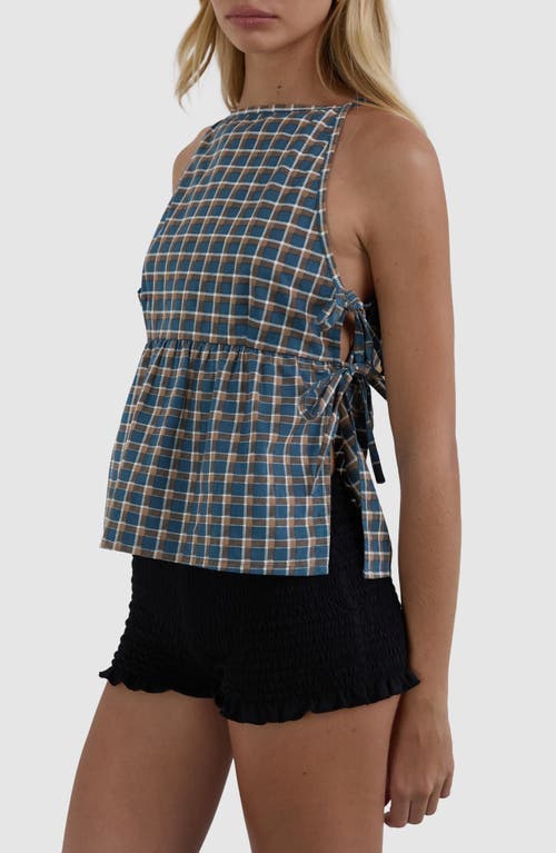 Motel Palsi Side Tie Tank In Blue