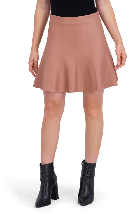 Supersoft Faux Leather Flounced Miniskirt