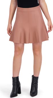 Ookie & Lala Supersoft Faux Leather Flounced Miniskirt