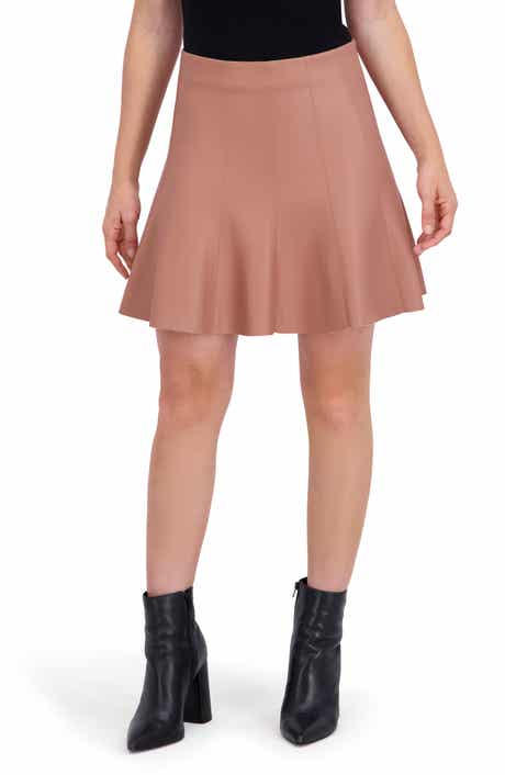 Ookie & Lala Supersoft Faux Leather Flounced Miniskirt