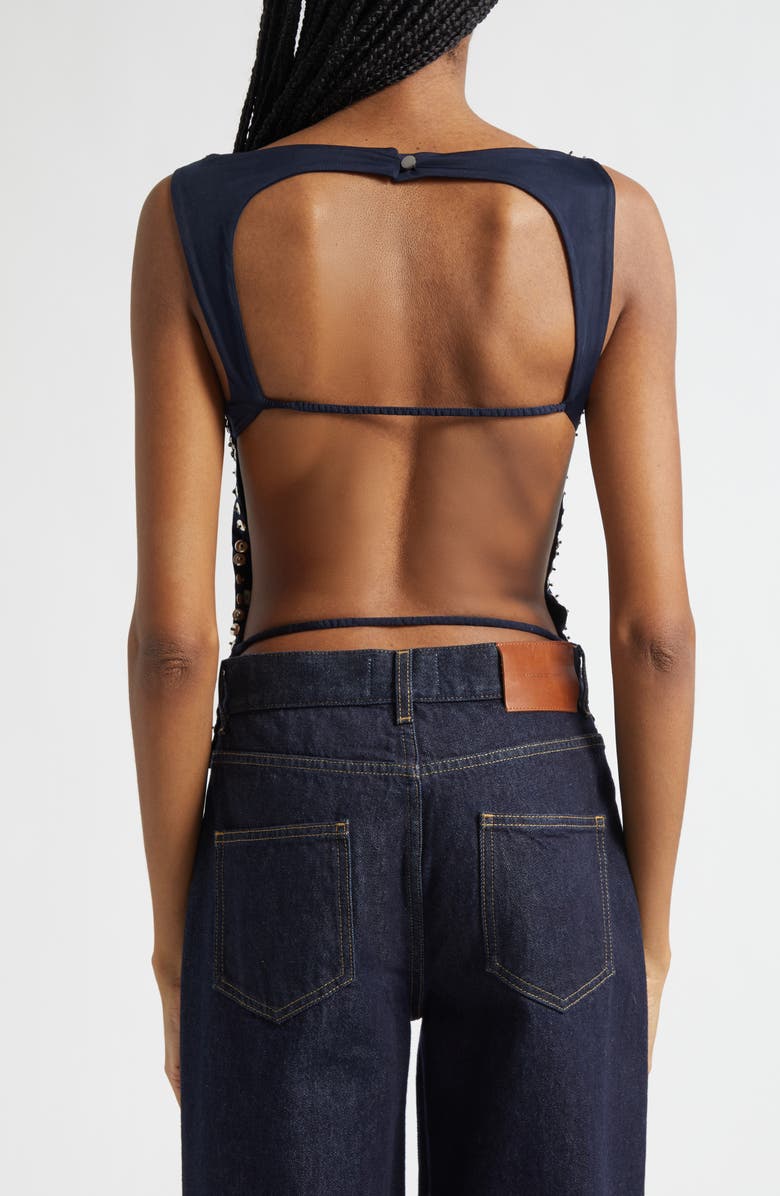 Siedrés Zelna Stud Open Back Tank, Alternate, color, Navy