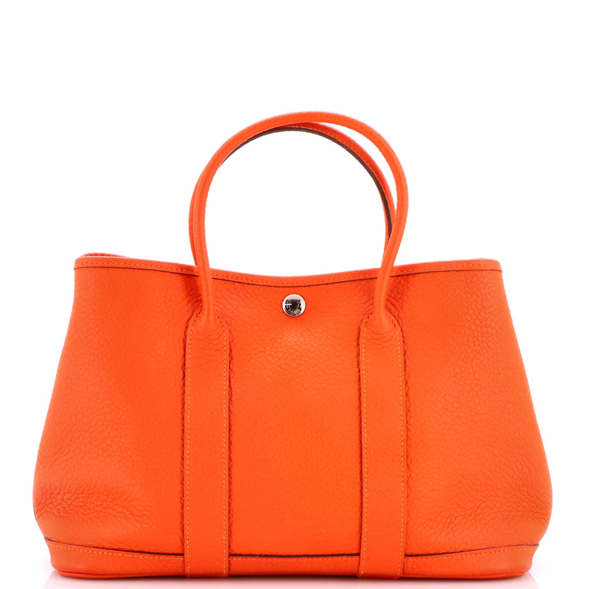 Garden Party Tote Leather 30, Main, color, Orange