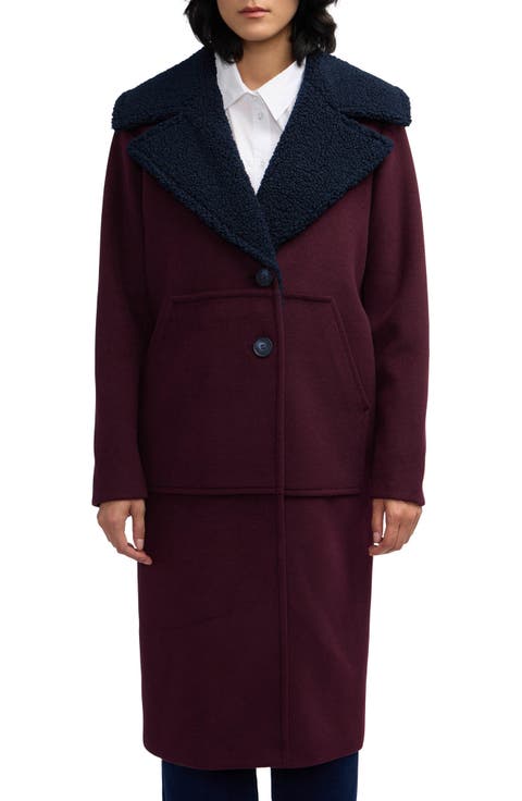 Alida Faux Shearling Collar Overcoat