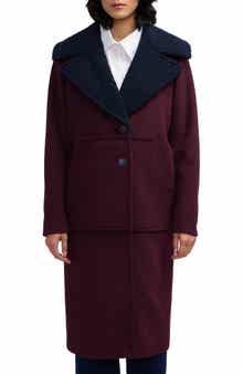 Scotch & Soda Alida Faux Shearling Collar Overcoat