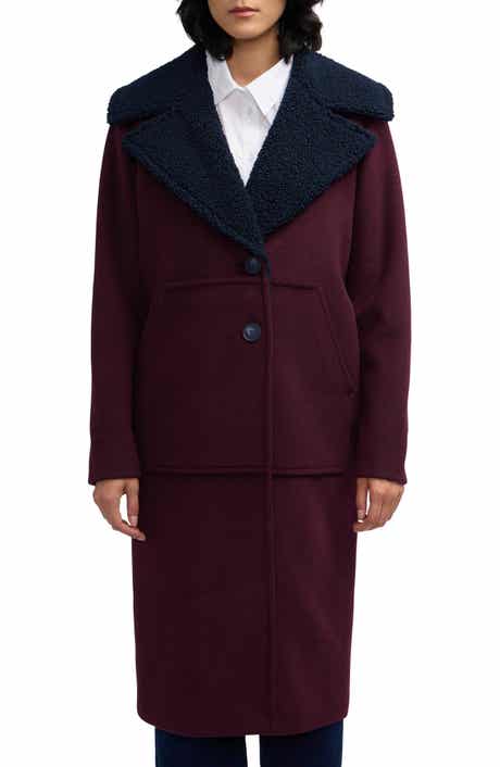 Scotch & Soda Alida Faux Shearling Collar Overcoat