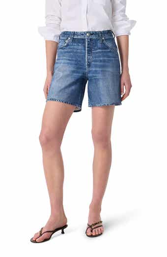 rag & bone rb Miramar Refine Knit Kaia High Waist Relaxed Fit Faux Denim Ponte Shorts