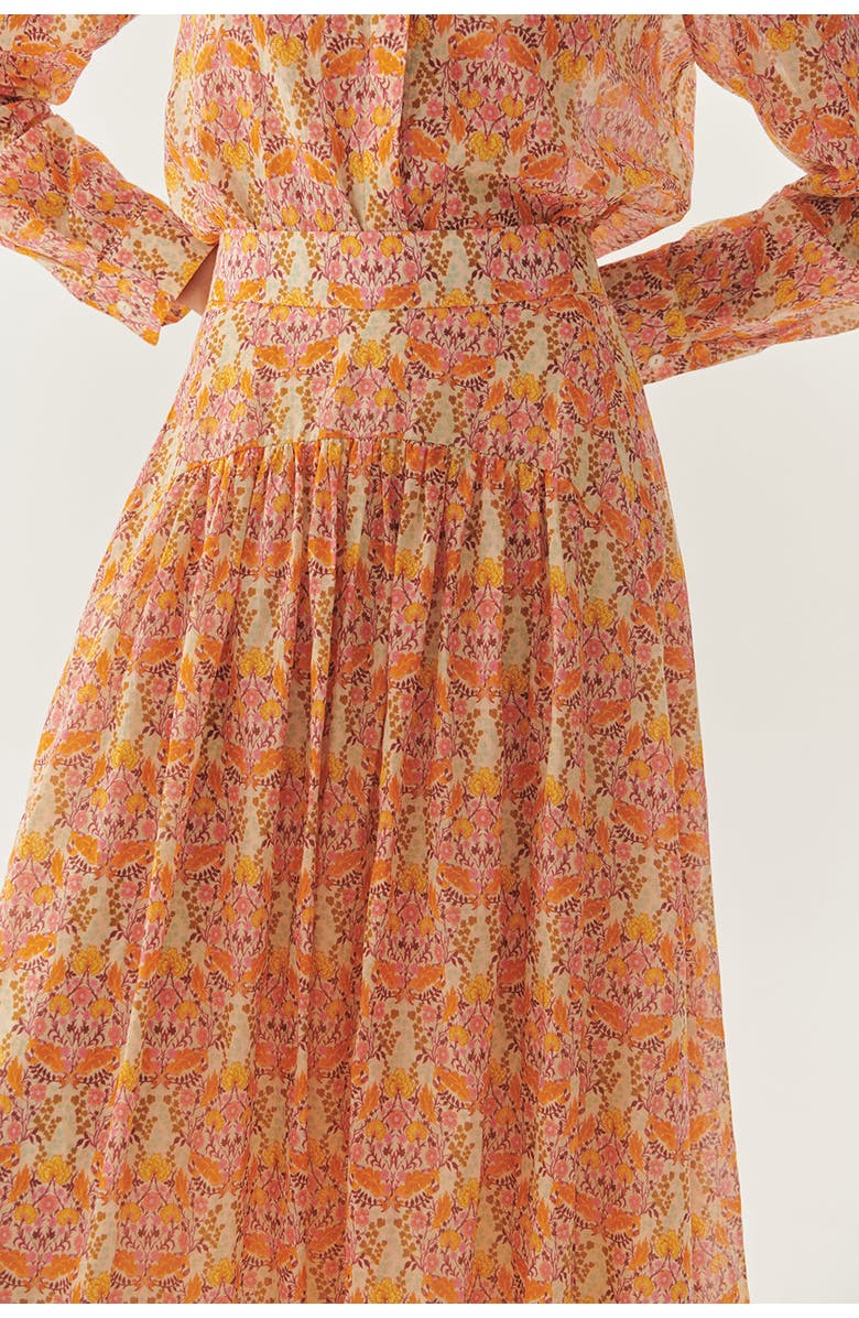 Exquise Natalie Print Midi Skirt, Alternate, color, Multi Color