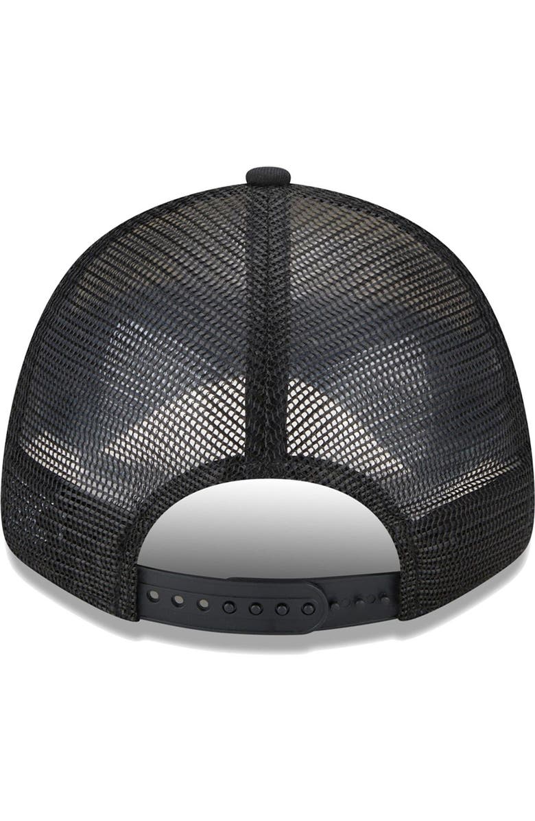 New Era Men's New Era Brooklyn Nets Black Stripes 9FORTY Trucker Snapback Hat, Alternate, color, Black