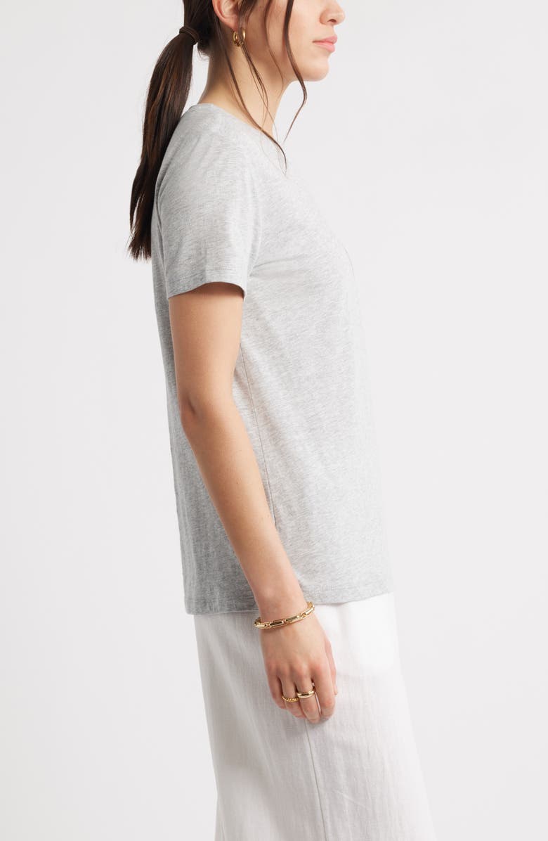 Caslon<sup>®</sup> Cotton & Modal T-Shirt, Alternate, color, Grey Heather